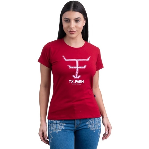 T-Shirt Feminina Texas Farm Vermelho Cereja CF273.1 - comprar online