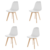 Conjunto 4 Cadeiras Eames Wood Branco