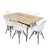 Conjunto Mesa Wing 1.50cm e 6 Cadeiras Saarinen Branca Tower Preto