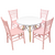 Conjunto Infantil Mesa 60cm Branca com 4 Cadeiras Tiffany Rosa