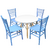 Conjunto Infantil Mesa 60cm Branca com 4 Cadeiras Tiffany Azul