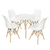 Conjunto Mesa Eames Branca 70cm E 4 Cadeiras Eames Pp Branca