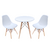 Conjunto Mesa Eames Branca 70cm E 2 Cadeiras Eames Pp Branca
