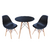 Conjunto Mesa Eames Preta 70cm E 2 Cadeiras Eames Pp Preta
