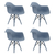 Conjunto 4 Cadeiras Eames Com Braço Zimbro Pés Em Polipropileno