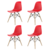 Conjunto 4 Cadeiras Eames Pp Vermelha