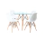 Conjunto Mesa de Vidro 90cm com 4 Cadeiras Eames Branca