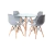 Conjunto Mesa de Vidro 90cm com 4 Cadeiras Eames Cinza Brasão