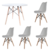 Conjunto Mesa Eames 110cm Branca com 4 Cadeiras Saarinen Branca