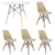 Conjunto Mesa Eames 110cm Branca com 4 Cadeiras Saarinen Nude