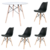 Conjunto Mesa Eames 110cm Branca com 4 Cadeiras Saarinen Preta