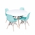 Conjunto Mesa Eames Branca 90cm E 4 Cadeiras Eames Pp Verde Tiffany