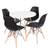 Conjunto Mesa Eames Branca 90cm E 4 Cadeiras Eames Pp Preta - comprar online