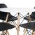 Conjunto Mesa Eames Branca 90cm E 4 Cadeiras Eames Pp Preta - comprar online