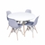 Conjunto Mesa Eames Branca 90cm E 4 Cadeiras Eames Pp Cinza