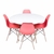 Conjunto Mesa Eames Branca 110cm E 4 Cadeiras Eames Pp Coral