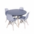 Conjunto Mesa Eames Preta 90cm E 4 Cadeiras Eames Pp Cinza