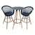 Conjunto Mesa Bistrô Preta 60cm e 2 Banquetas Web Pp Preta