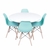 Conjunto Mesa Eames Branca 110cm E 4 Cadeiras Eames Pp Verde Tiffany