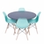 Conjunto Mesa Eames Preta 110cm E 4 Cadeiras Eames Pp Verde Tiffany