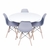 Conjunto Mesa Eames Branca 110cm E 4 Cadeiras Eames Pp Cinza