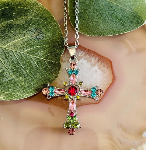 COLLAR GRUNGE RHINESTONE CROSS #2