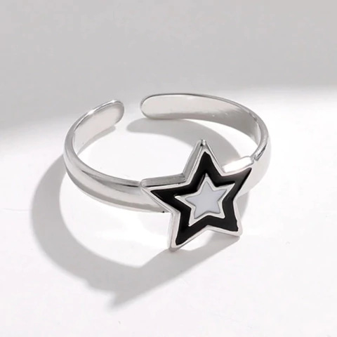 ANILLO BLACK AND WHITE STAR - comprar online