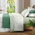 Cobre Leito Queen Karsten com 2 Porta Travesseiros 180 Fios Percal 100% Algodão Cora Branco/Verde