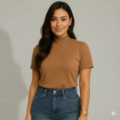 T-shirt de Viscolycra Gola Alta Marandola Moda na internet