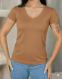 T-shirt Feminina Básica Decote V