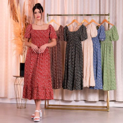 Vestido Midi Viscolinho Marandola Moda com Fenda Lateral - Marandola Moda