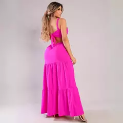 Vestido Longo de Alcinha Marandola Moda com abertura nas Costas - Marandola Moda