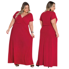 Vestido Longo Transpassado Plus Size Extra Grande do 46 ao 72 Top - loja online