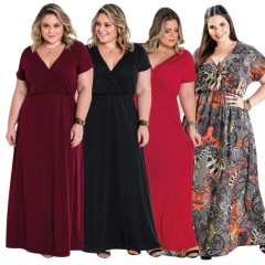 Imagem do Vestido Longo Transpassado Plus Size Extra Grande do 46 ao 72 Top