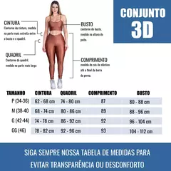 Roupa de Academia Feminina Conjunto Calça Legging 3D + Top Alça - Marandola Moda