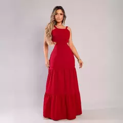 Vestido Longo de Alcinha Marandola Moda com abertura nas Costas