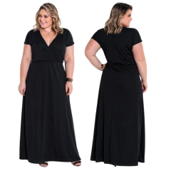 Vestido Longo Transpassado Plus Size Extra Grande do 46 ao 72 Top - comprar online