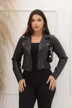 Jaqueta Blusa Bomber Feminina Motociclista Casual - Preto - Marandola Moda