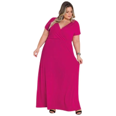 Vestido Longo Transpassado Plus Size Extra Grande do 46 ao 72 Top na internet