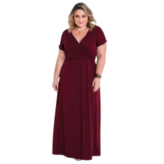 Vestido Longo Transpassado Plus Size Extra Grande do 46 ao 72 Top