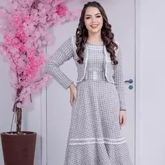 Conjunto Evangélico Tweed com renda Gripir - loja online