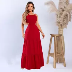 Vestido Longo de Alcinha Marandola Moda com abertura nas Costas - Marandola Moda