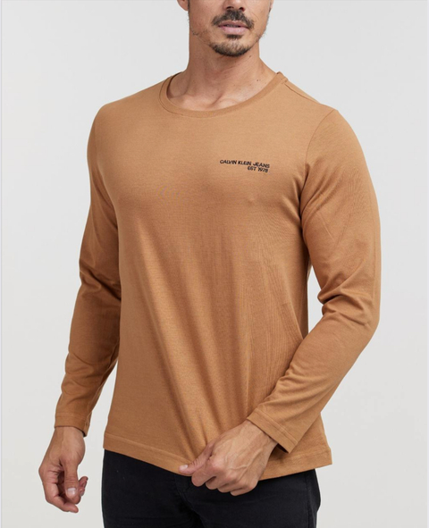 Camiseta manga longa | Chinesas | Calv1n Kle1n - Marrom - comprar online