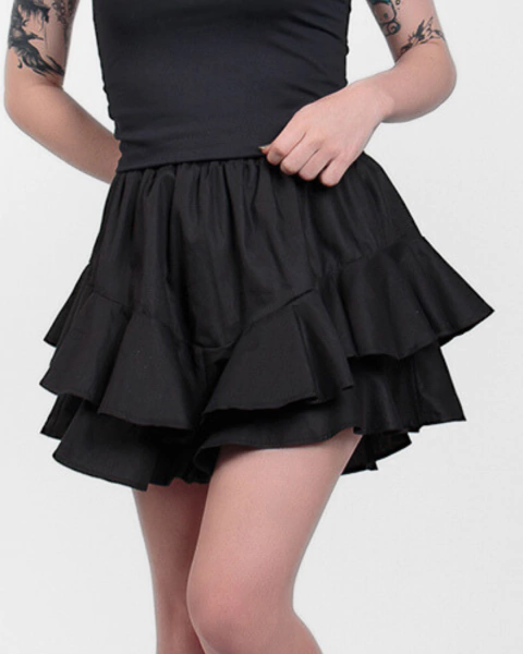 Short Saia Babados - Preto - comprar online