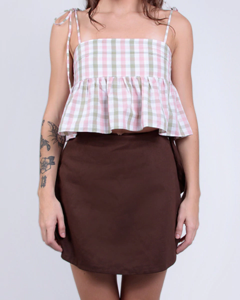 Short Saia Orquídea - Marrom - comprar online