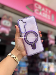 Case MagSafe Glitter lila Sam A56 - Crazy Cases
