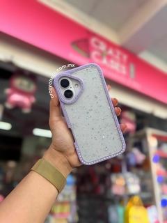Case Glitter cristales lila ip 16 - comprar en línea