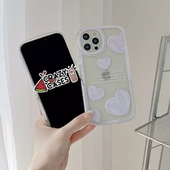 Case corazones lilas-tipo uso rudo ip 11