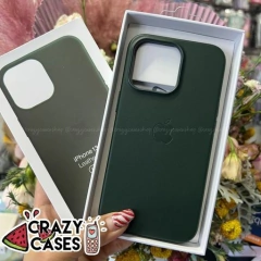 Apple Leather-Original Case Green 13 pro