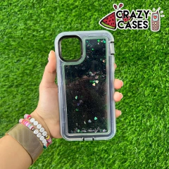 Ultra uso rudo-glitter negro ip 13 pro